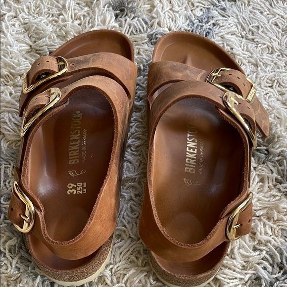 Birkenstock Brown Leather Sandals - Picture 2 of 5